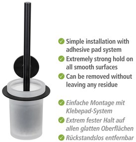 Scopino in vetro autoportante nero opaco Bivio - Wenko