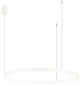 Lampada a sospensione con cerchio orizzontale in metallo Bianco 100 cm NOVA