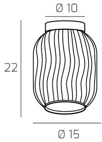 Plafoniera Contemporanea Tender Metallo Ottone Satinato Vetro Ambra 1 Luce E27