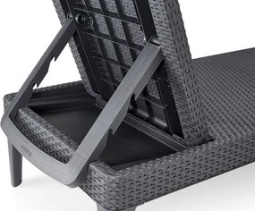 Lettino Prendisole da Giardino 187,5x58x29 cm con Cuscino in Resina Keter Jaipur Antracite...