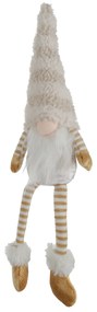 Gnomo Natale gambemolli 41 cm righe beige