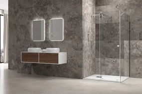 Box doccia 100x130 senza telaio scorrevole 130 fisso 100 cm | KNM4000W-C - KAMALU
