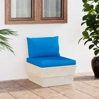 Divano Centrale da Giardino su Pallet e Cuscini Legno di Abete cod mxl 78663