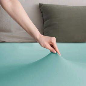 Lenzuolo con angoli turchese in jersey 200x200 cm Amber – Restilo