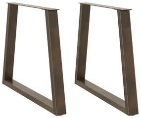 Gambe Per Tavolo Pranzo A V 2pz Naturale 70x(72-73,3)cm Acciaio /