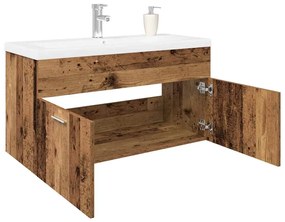 Mobile Bagno Lavabo Integrato Legno Antico İn Legno Multistrato /