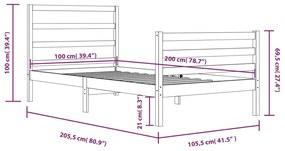 Giroletto in Legno Massello di Pino 100x200 cm