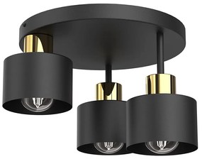 Plafoniera PARKLA 3xE27/15W/230V nero/oro