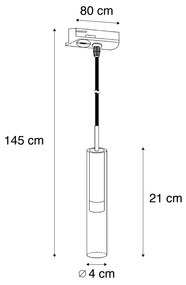 Faretto moderno oro con vetro ambrato per sistema a binario monofase - Slimline Loyce