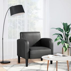Divano Sedia Con Braccioli Nero 54 Cm İn Similpelle /