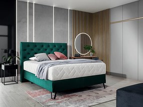 Letto matrimoniale boxspring Hannover - 180 x 200 cm , Tessuto verde