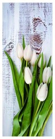 Stampa su tela White tulips, multicolore 60 x 160 cm