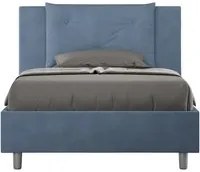 Letto Singolo rivestito in Microfibra - APPIA Colore: Blu, Dimensione Rete: 100x190, Tipologia Letto: Con Rete