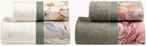 Set di 4 asciugamani in spugna di cotone Musa