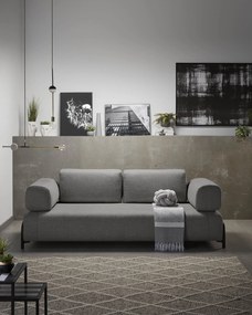 Kave Home - Divano Compo 3 posti grigio scuro 232 cm