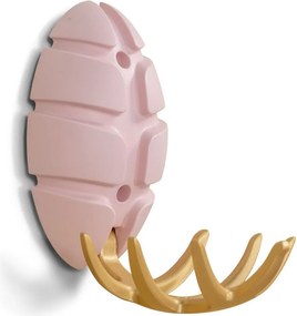 Gancio da parete rosa chiaro/dorato in plastica Bug – Spinder Design