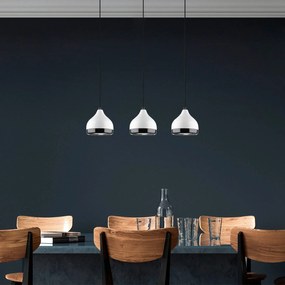 Opviq Lampada a sospensione Yildo 6878 lineare a 3 luci in metallo bianco/nero