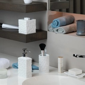 Organizer da bagno bianco in poliresina per dischetti di cotone Agda – Spirella