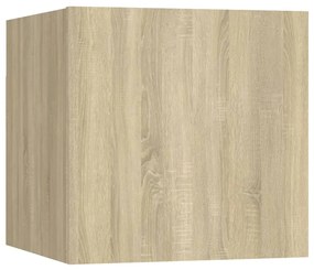 Set di mobili porta tv 4 pz rovere sonoma in legno multistrato