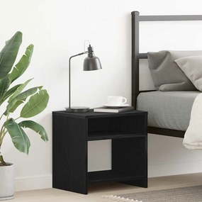 Comodino Rovere Nero 40x30x40 Cm İn Legno Multistrato /