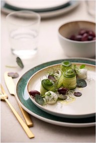 Piatto bianco/verde in gres ø 27 cm Gastro White/Green – Bitz