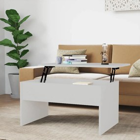 Tavolino Da Salotto Bianco 80x50,5x41,5 Cm Legno Multistrato /