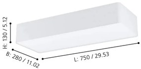 Eglo 99298 - Plafoniera POSADERRA 3xE27/28W/230V