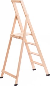 Scala Pieghevole in Legno 4 Gradini H88 cm Naturale...