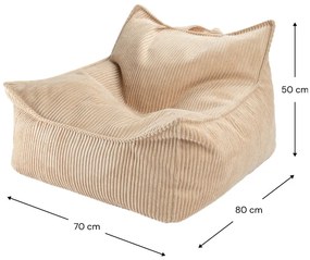 Pouf a sacco per bambini marrone chiaro con rivestimento in velluto a coste Chair – Wigiwama