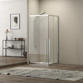 Kamalu - Box doccia 70x110 cm angolare doppio scorrevole vetro 8mm altezza 200h | KEL1000
