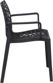 GEORGETA - poltrona moderna in polipropilene con decorazione