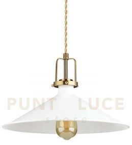 Eris sospensione in metallo bianca e oro 1 luce attacco e27 d.36cm