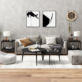 Tavolini 2pz Nero 40x40x40 Cm İn Legno Multistrato /