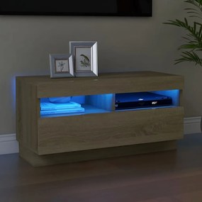 Mobile Porta Tv Con Luci Led Rovere Sonoma 80x35x40 Cm /