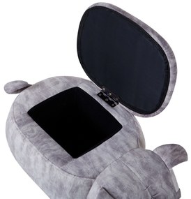 Pouf animaletto velluto grigio PUG Beliani