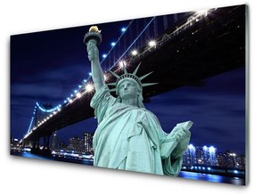 Quadro in vetro acrilico Statua del Ponte della Libertà 100x50 cm