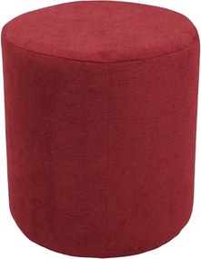 Pouf Tondo Dante D 40 cm in Tessuto Antimacchia Bordeaux