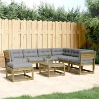 Set Divani da Giardino 7pz con Cuscini Legno Impregnato di Pino 3216939