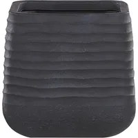 Vaso per piante grande in poliresina nera da esterno quadrato da giardino 38 x 37 cm resistente ai raggi UV