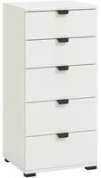 cassettiera moderna 5 cassetti cm 45 x 40 x 95 h - PLUS Colore: Bianco