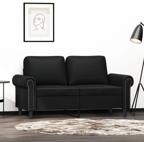 Divano A 2 Posti Nero 120 Cm İn Similpelle /