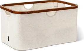 Cesta per il bucato color crema in tessuto pieghevole Bamboo/Linen – Bigso