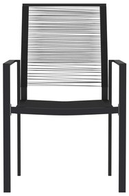 Set mobili da pranzo da giardino 9 pz con cuscini nero