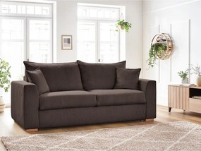 Divano marrone allungabile con rivestimento in velluto a coste 225 cm Augustin – Bobochic Paris