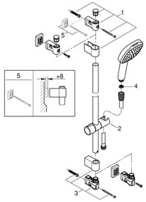 GROHE 26928001 - Set doccia VITALIO COMFORT 110, 600 mm, cromo lucido