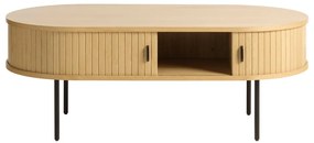 Tavolino in rovere decorato in colore naturale 60x120 cm Nola - Unique Furniture