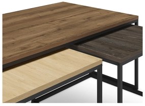 Set di 3 tavolini in colore naturale 60x110 cm Camelia - Marckeric