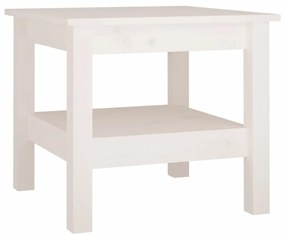 Tavolino da salotto bianco 45x45x40 cm legno massello di pino
