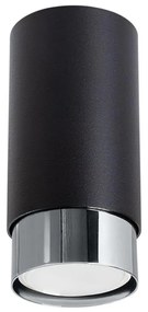 Sollux SL.1408 - Faretto NERO 1xGU10/10W/230V 12,5 cm nero/cromo lucido