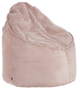 Kave Home - Pouf Wilma in velluto a coste spesso rosa Ø 80 cm